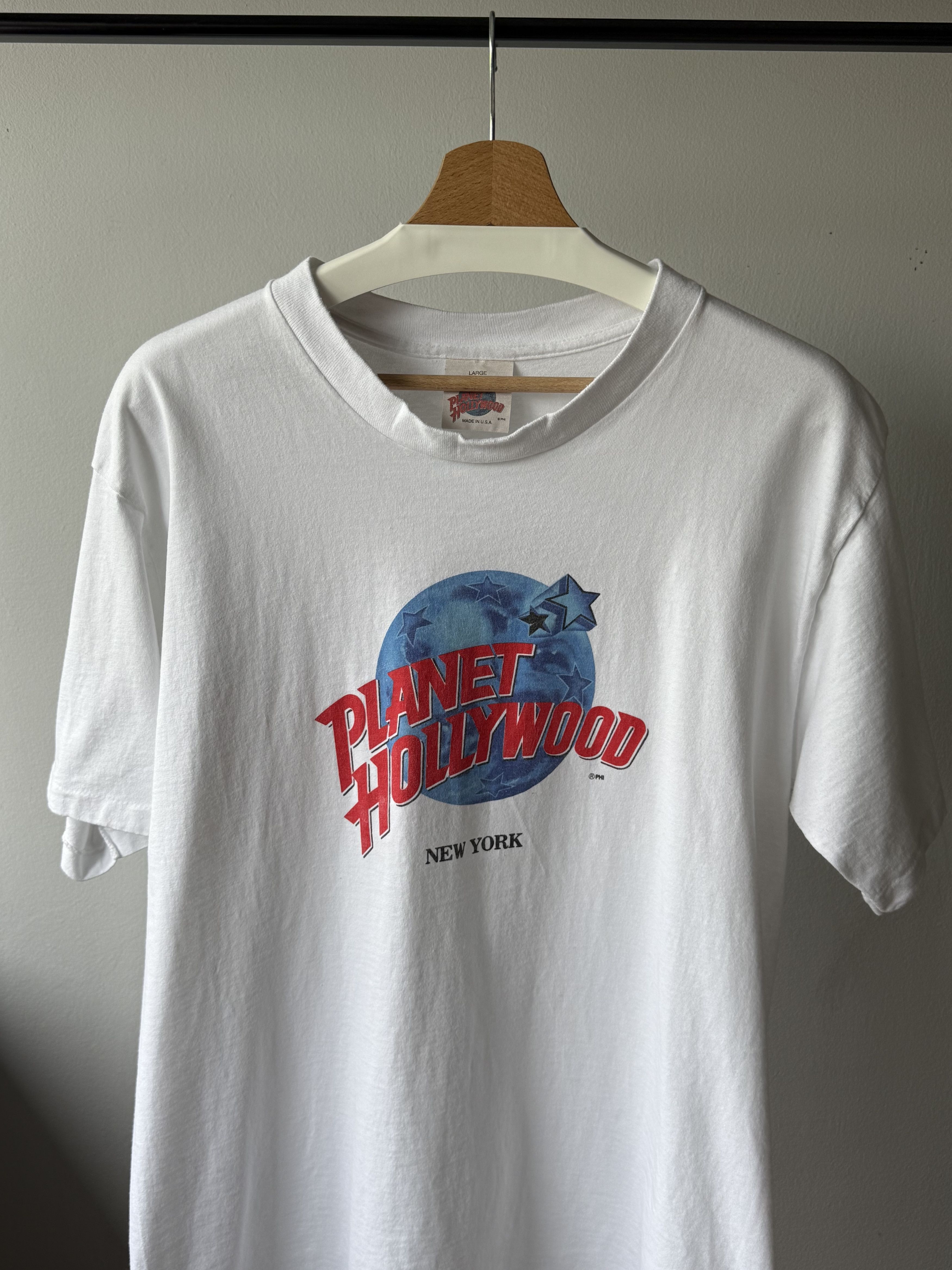 Planet Hollywood × Vintage Vintage Planet Hollywood New York White T-Shirt Made In USA Size US XL / EU 56 / 4 - 3 Thumbnail