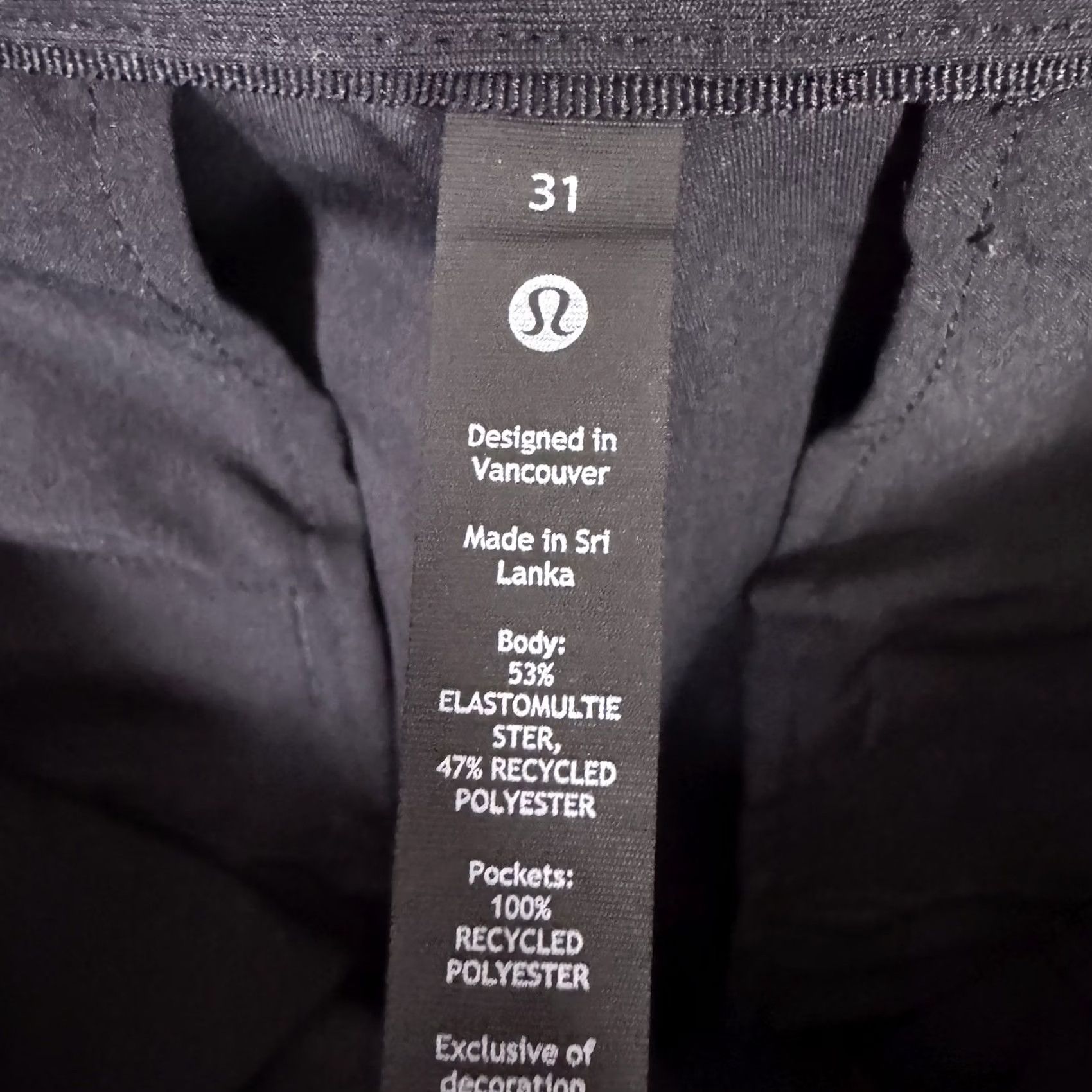 Lululemon Lululemon ABC Pant Mens Slim 32x27 Warpstreme Tech Chino 5-Pocket Logo Black All Seasons Modern Fit Mens Size US 31 - 6 Thumbnail