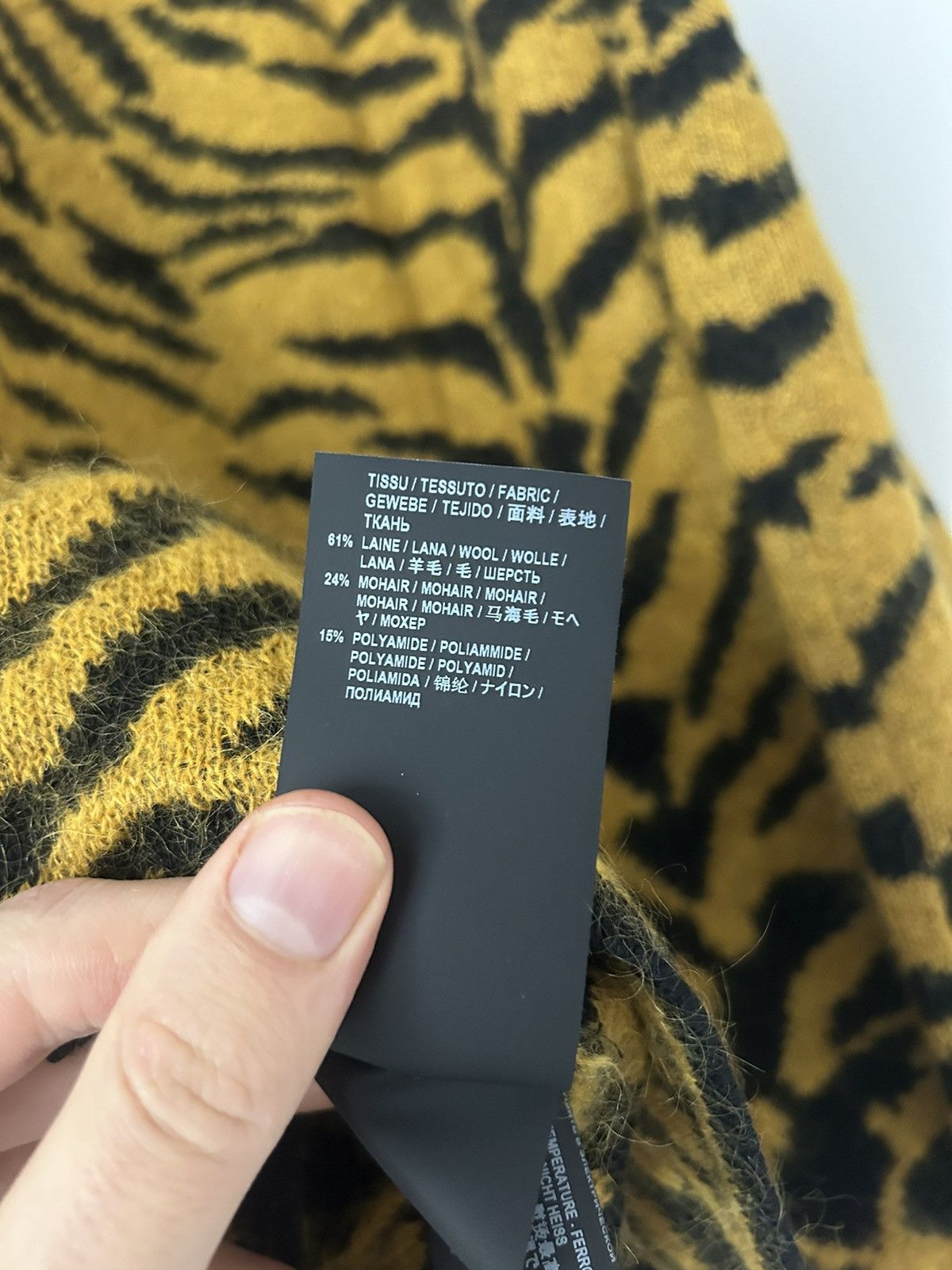 Saint Laurent Paris FW18 Tiger Mohair / Wool Sweater Size US XL / EU 56 / 4 - 9 Thumbnail