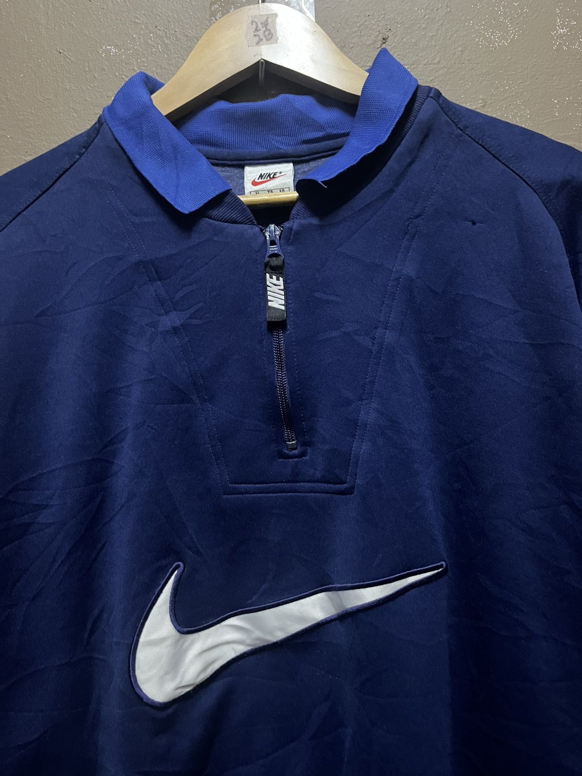 Nike × Vintage Vintage Nike Big Swoosh Halfzipper Size US XL / EU 56 / 4 - 2 Thumbnail