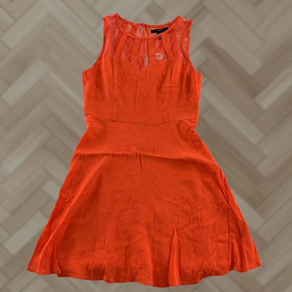 Forever 21 FOREVER 21 Tank Dress Sleeveless Lace Accents Women's Medium Peach Orange Dress Size M / US 6-8 / IT 42-44 - 1 Thumbnail