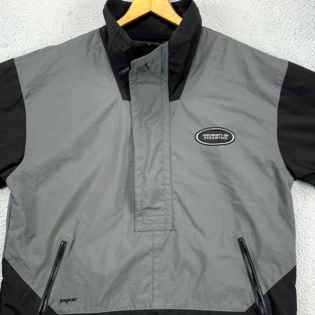 Jansport JanSport University Of Scranton Windbreaker Jacket Mens Medium Grey Black Nylon Size US M / EU 48-50 / 2 - 2 Thumbnail