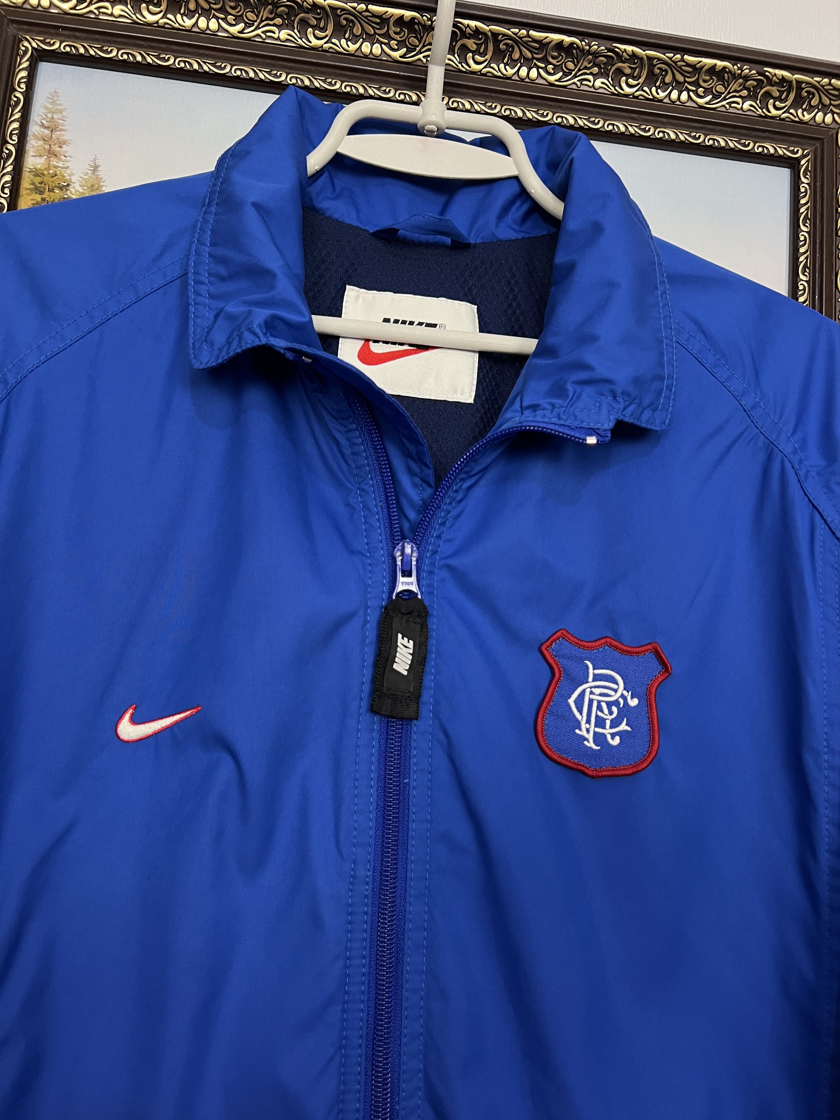 Nike Vintage Nike Glasgow Rangers Blue Jacket Football Track Top Size US L / EU 52-54 / 3 - 3 Thumbnail