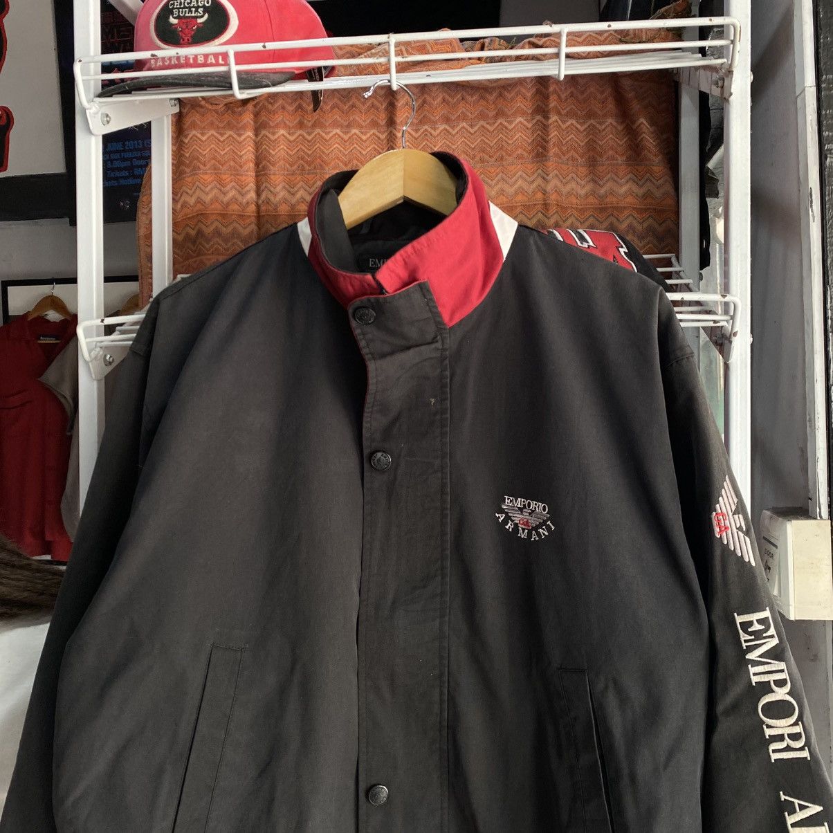 Emporio Armani Vintage Emporio Armani Black Red Spellout Logo Bomber Jacket Size US L / EU 52-54 / 3 - 4 Thumbnail