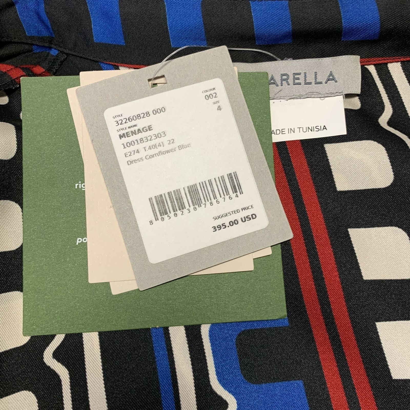 Marella MARELLA Black White & Navy Polyester Geometric Midi Dress Size S / US 4 / IT 40 - 4 Thumbnail