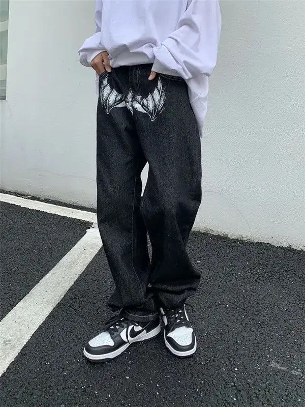 VIBE FACES Graphic Black Streetwear Denim Jeans Size US 34 / EU 50 - 4 Thumbnail