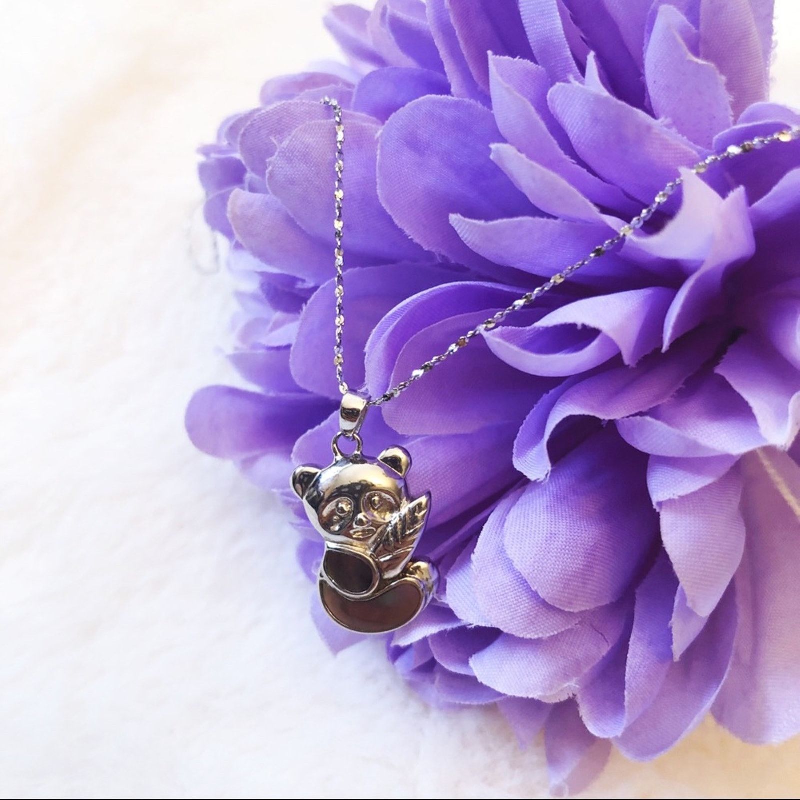 Other Sterling Silver Adorable Panda Necklace Size ONE SIZE - 8 Thumbnail