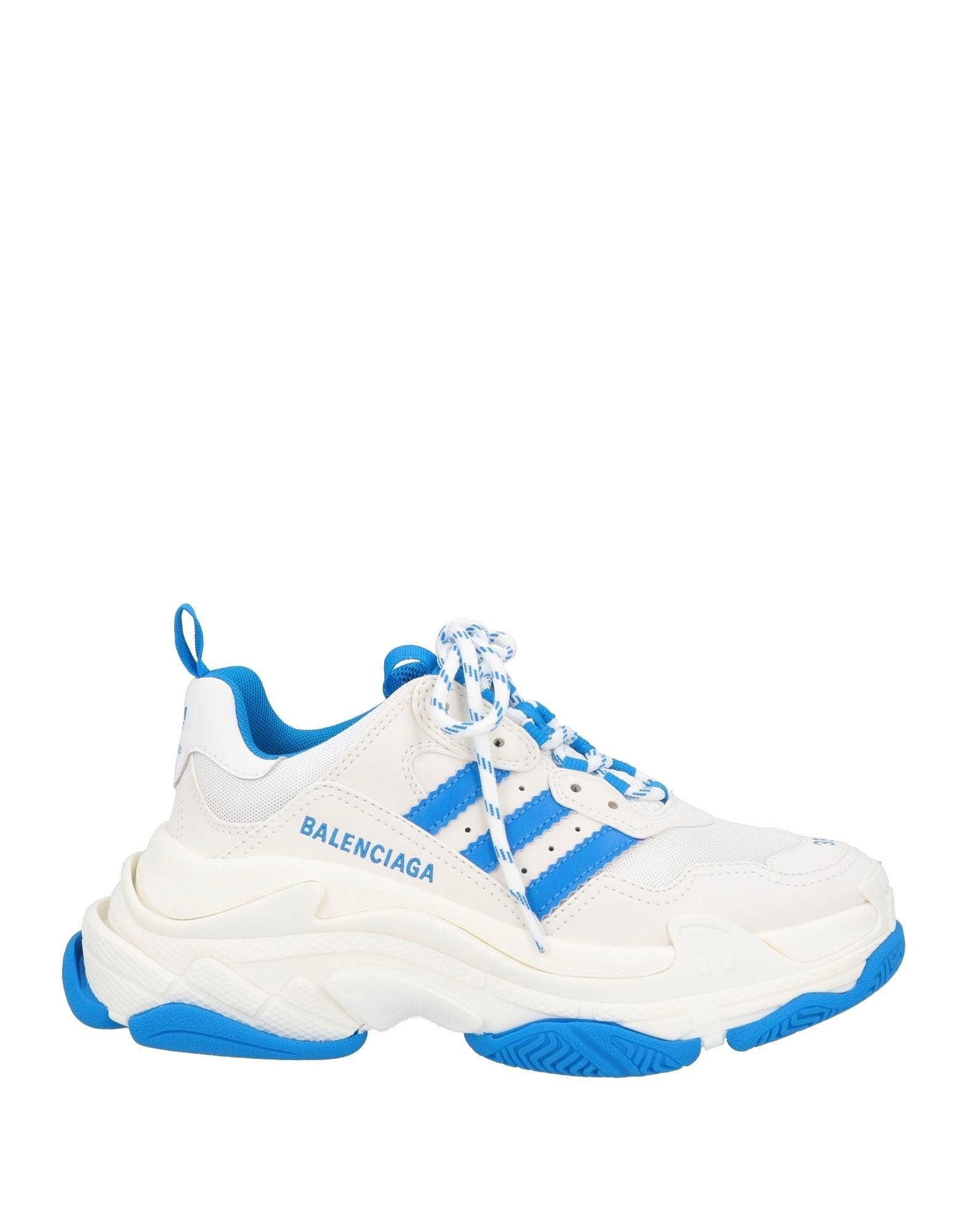image of Balenciaga O1In1G0324 Triple S Sneakers In White & Blue in White/Blue, Women's (Size 10)