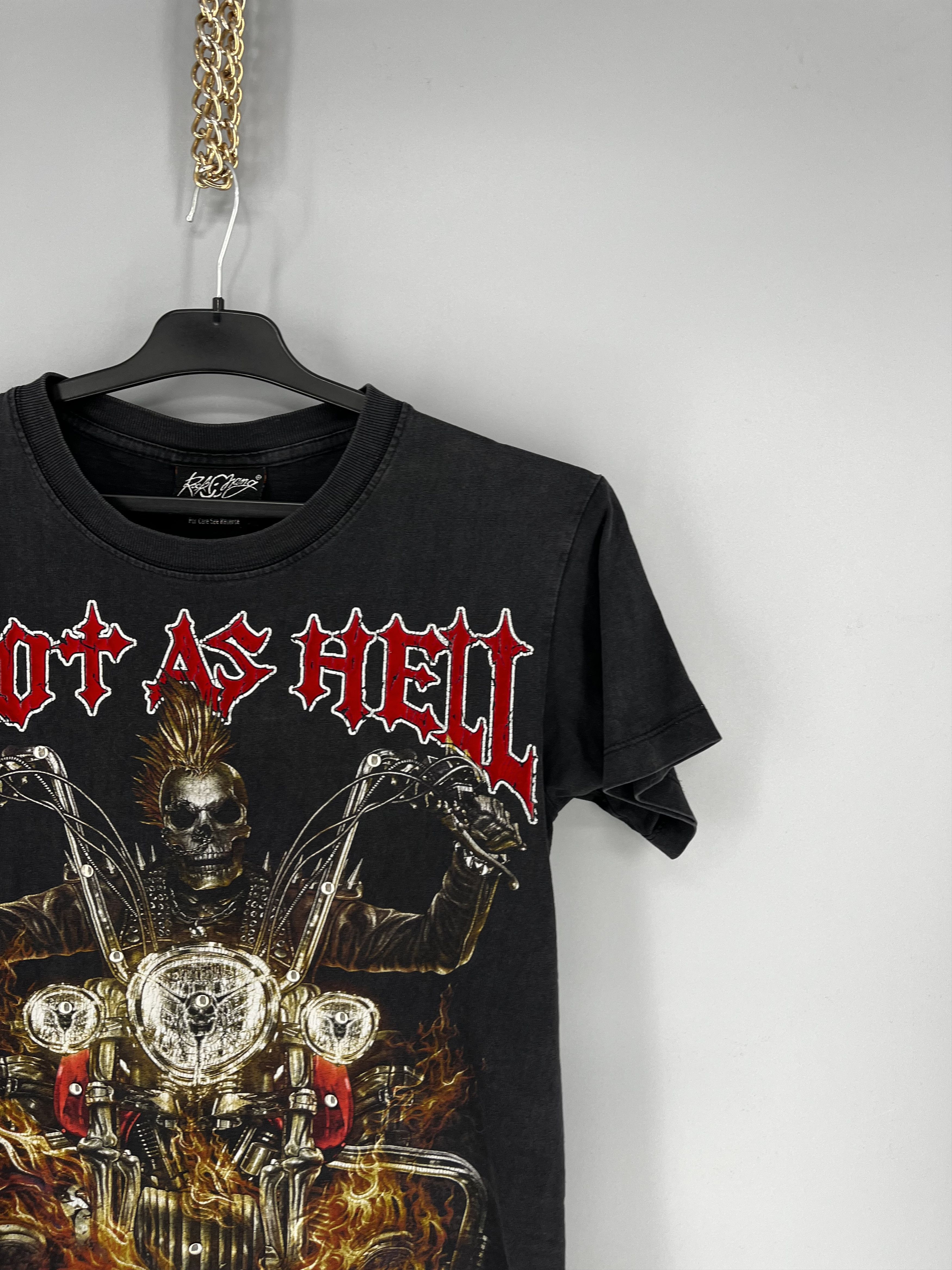 Band Tees Rock Chang Hot as Hell Vintage Skull Ghost Rider Tee Size US S / EU 44-46 / 1 - 5 Thumbnail