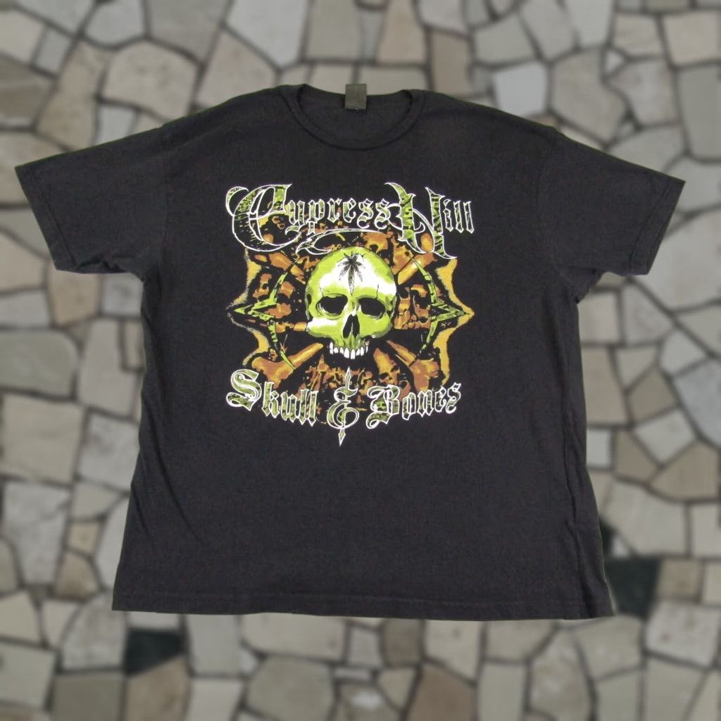 Bones VINTAGE Cypress Hill T-Shirt Mens Large Cotton Short Sleeve Crew Neck Black Hip Hop Skull Music 90s Mens Size US L / EU 52-54 / 3 - 1 Thumbnail