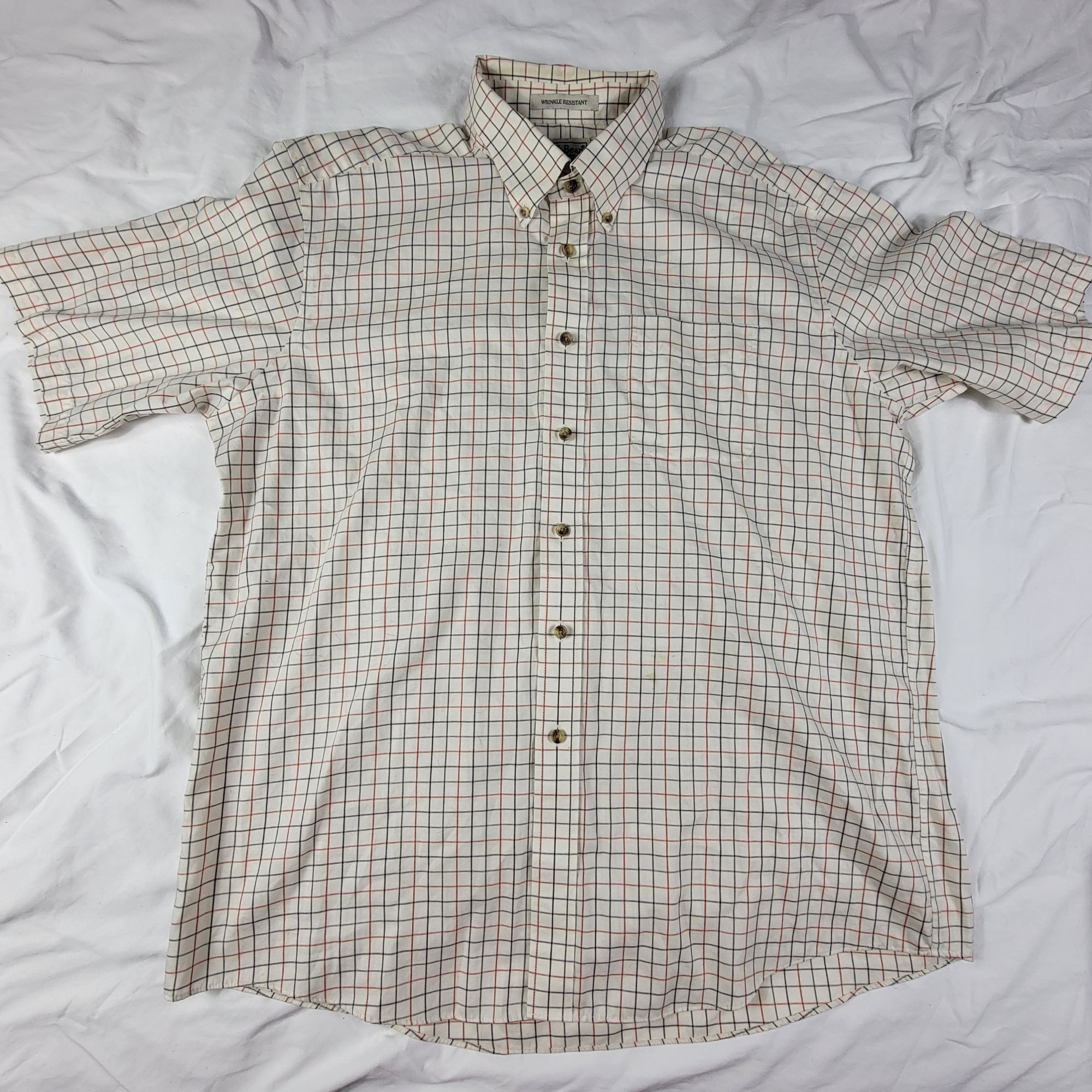 L.L. Bean LL Bean Mens XL Beige Wrinkle Resistant Plaid Button Down Sh Size US XL / EU 56 / 4 - 1 Thumbnail