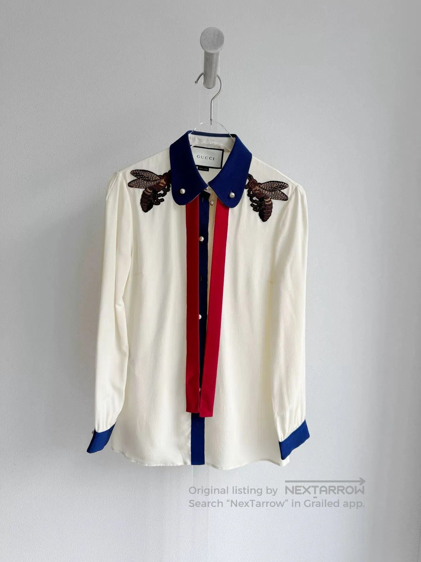 Gucci Gucci Silk Shirt with Bee Embroidery. Size XS / US 0-2 / IT 36-38 - 2 Thumbnail