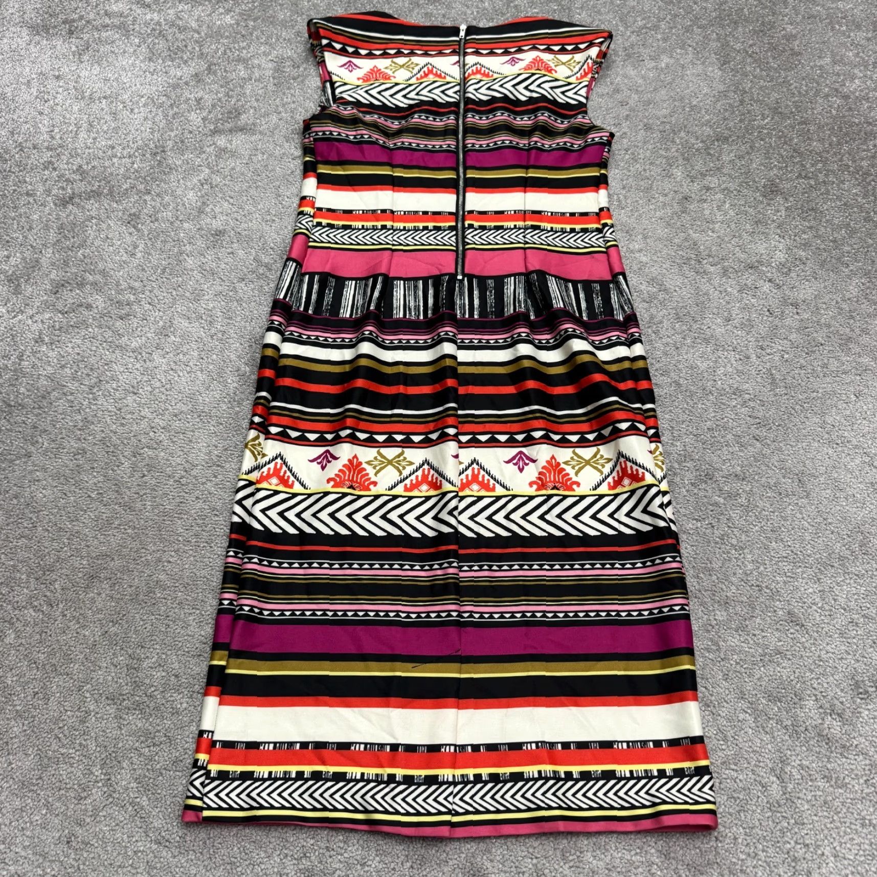 Express Express Dress Womens 8 Beige By Eci Geometric Striped Aztec Maxi Shift Cap Sleeve Multir Size S / US 4 / IT 40 - 2 Thumbnail
