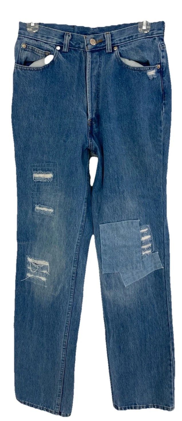 Polo Ralph Lauren VTG Polo Ralph Lauren Patchwork Jeans Distressed USA 28x33 Size US 28 / EU 44 - 1 Thumbnail