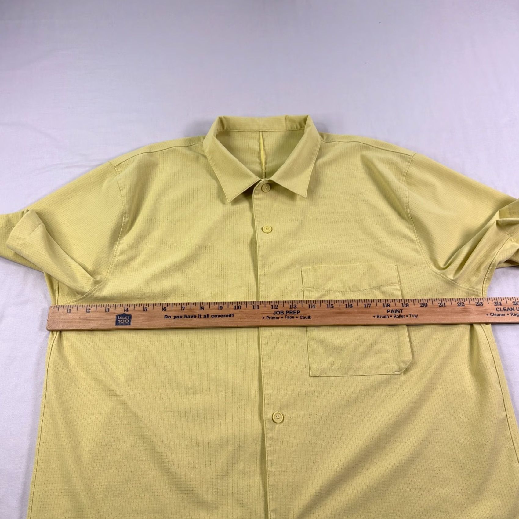Lululemon Lululemon Shirt Men XL Yellow Button-Up Stretch Casual Camp Ripstop Short Sleeve Collared Pockets Size US XL / EU 56 / 4 - 4 Thumbnail