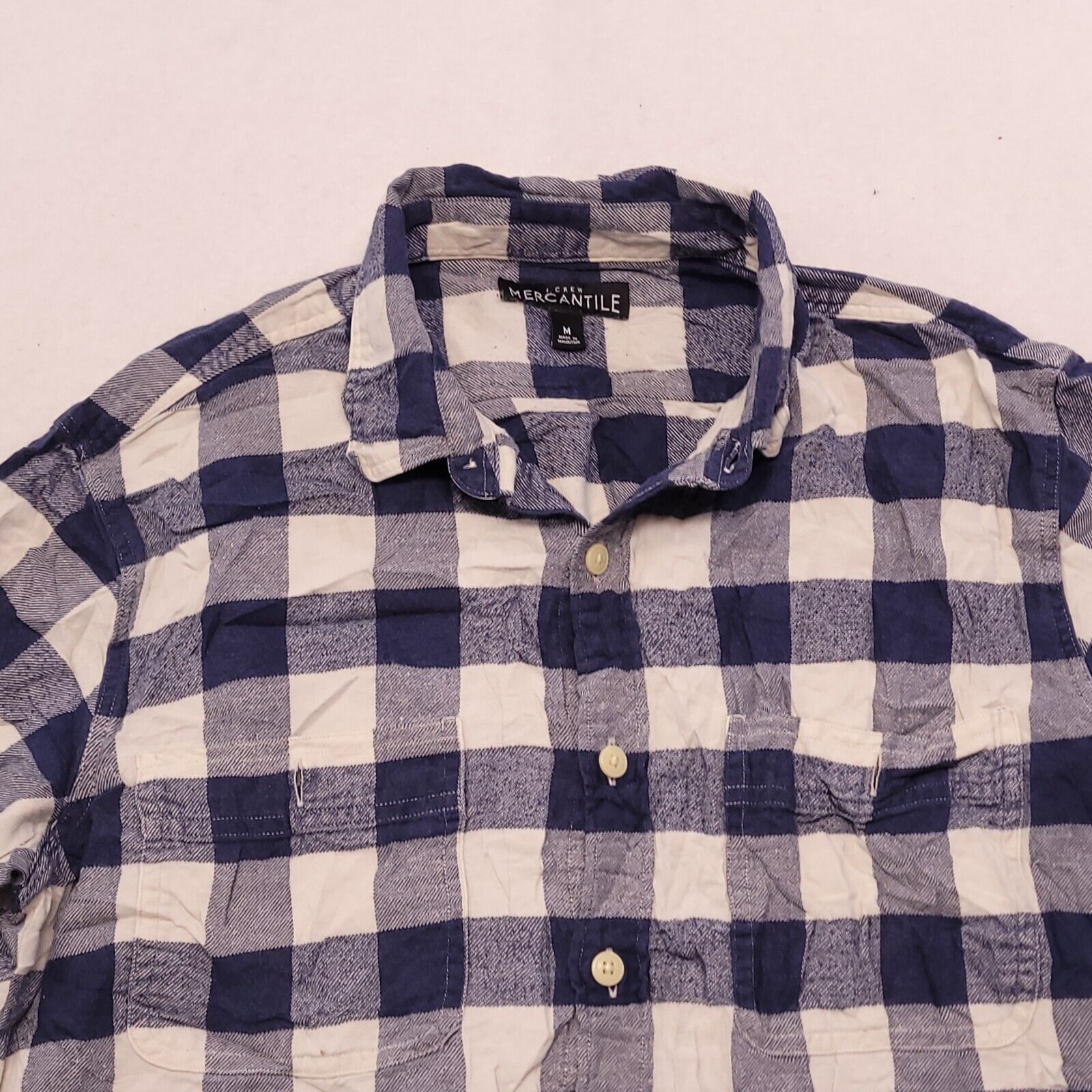J.Crew JCrew Mercantile Gingham Flannel Shirt Mens Size M Blue Size US M / EU 48-50 / 2 - 1 Thumbnail