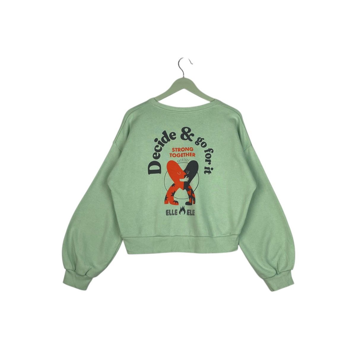 Designer × Vintage Vintage Elle & Gu Embroidered Crewneck Sweatshirt Green Size L / US 10 / IT 46 - 7 Thumbnail