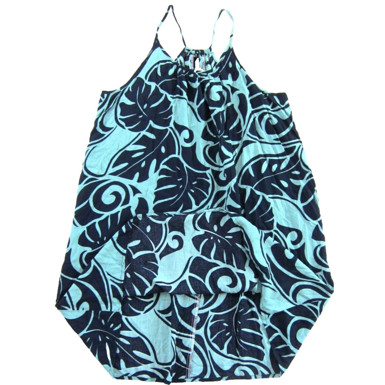 Vintage Hawaii Station Blue Teal Tropical Floral Midi Tank Slip Dress 2XL Size XXL / US 16-18 / IT 52-54 - 5 Thumbnail