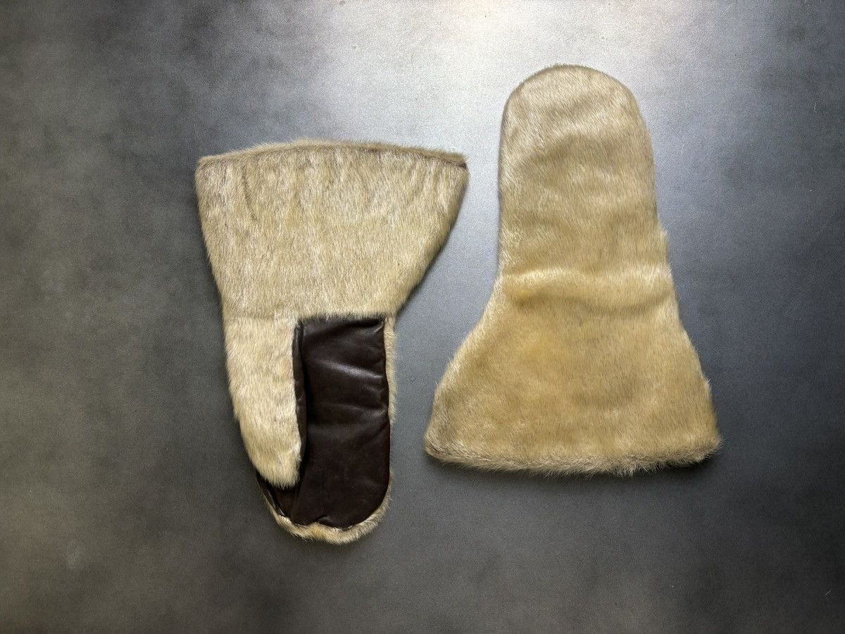 Leather × Vintage Vintage Sealskin Gauntlets Antique Seal Fur Mittens Gloves Size ONE SIZE - 21 Thumbnail