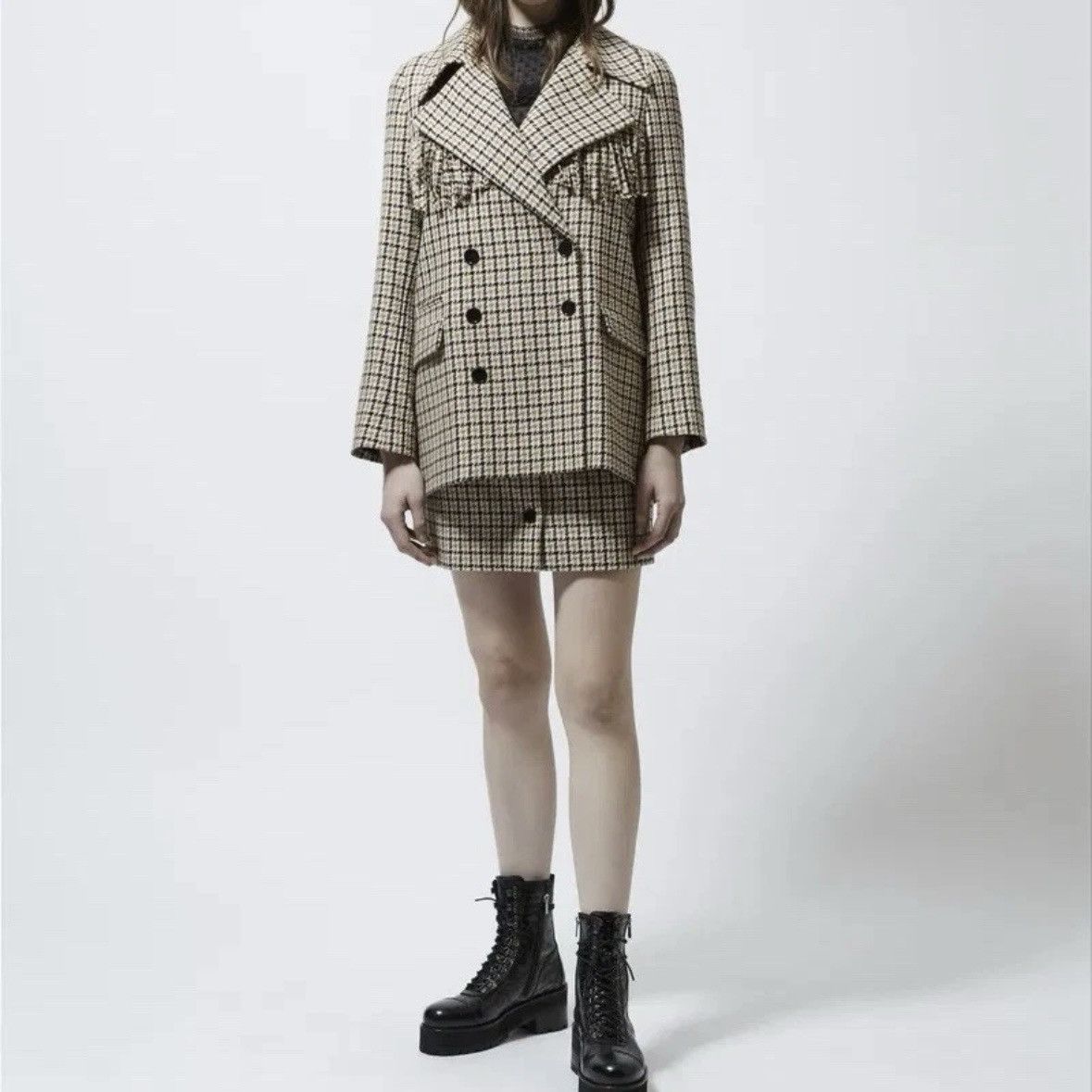 The Kooples The Kooples Patterned Formal Wool Jacket With Fringing Size XS / US 0-2 / IT 36-38 - 2 Thumbnail