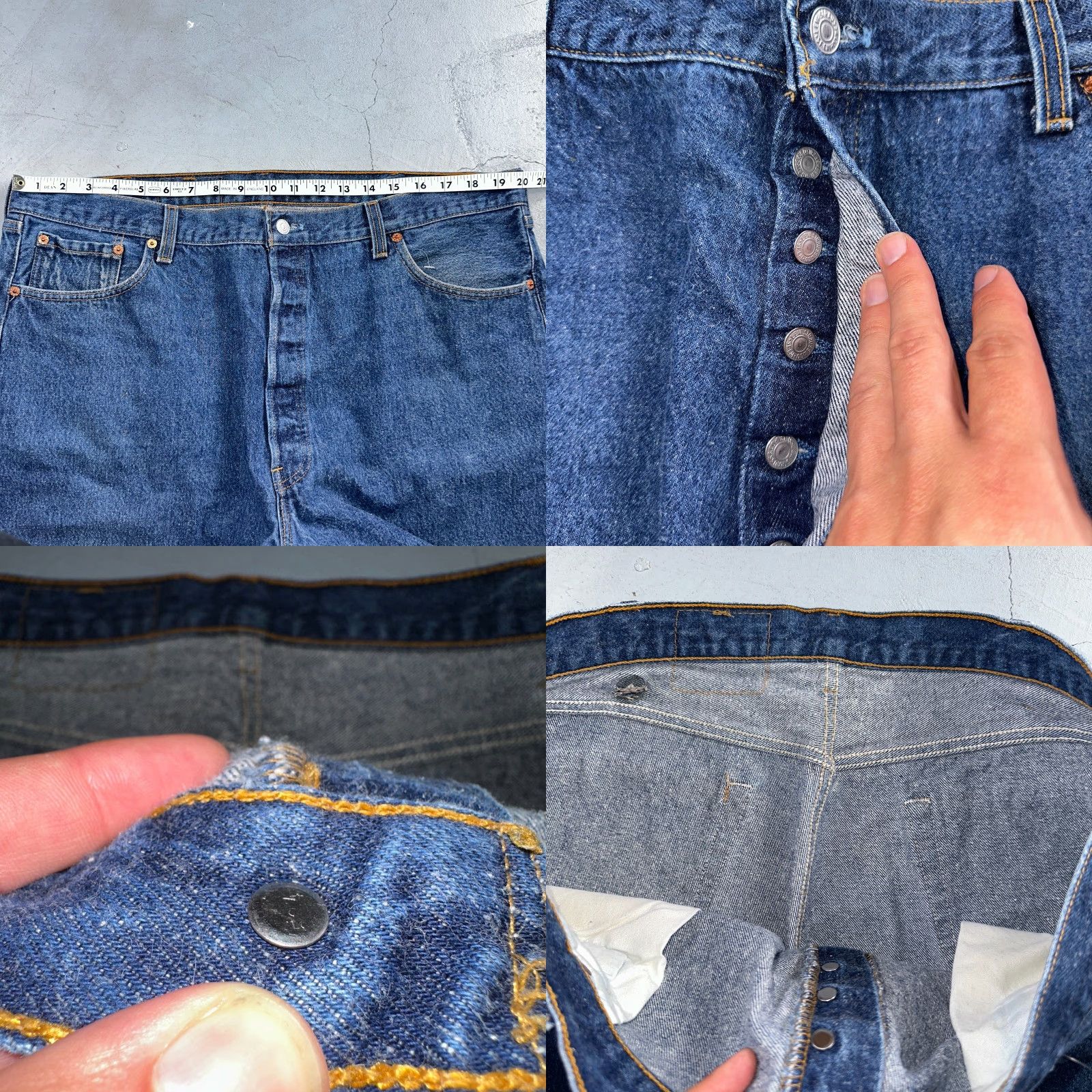 Levi's VINTAGE Levi's 501 Jeans Straight 90s USA Blue Wash Medium 44x32 Leather Button 5-Pocket Mens Denim Cotton Regular 90s Theme Size US 44 / EU 60 - 8 Thumbnail