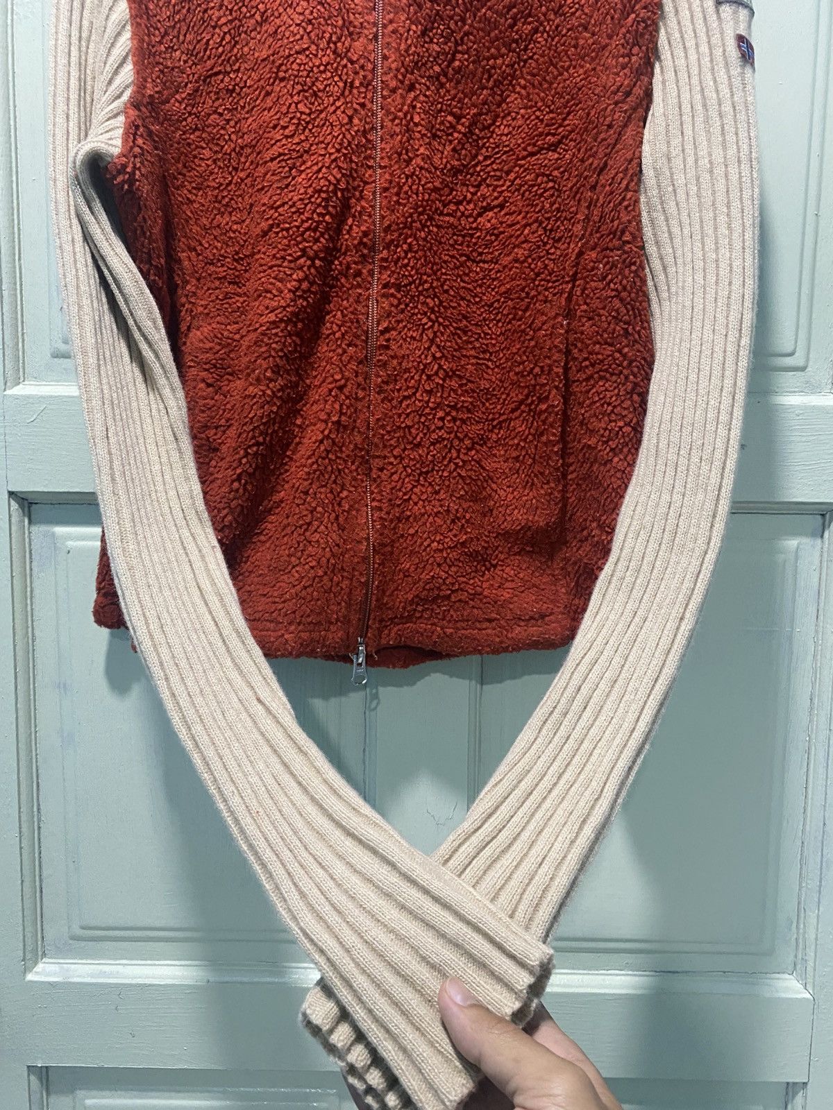 Napapijri Napapijri Fleece Jacket Knit Sleeve Hoodie Sweatshirt Size M / US 6-8 / IT 42-44 - 5 Thumbnail