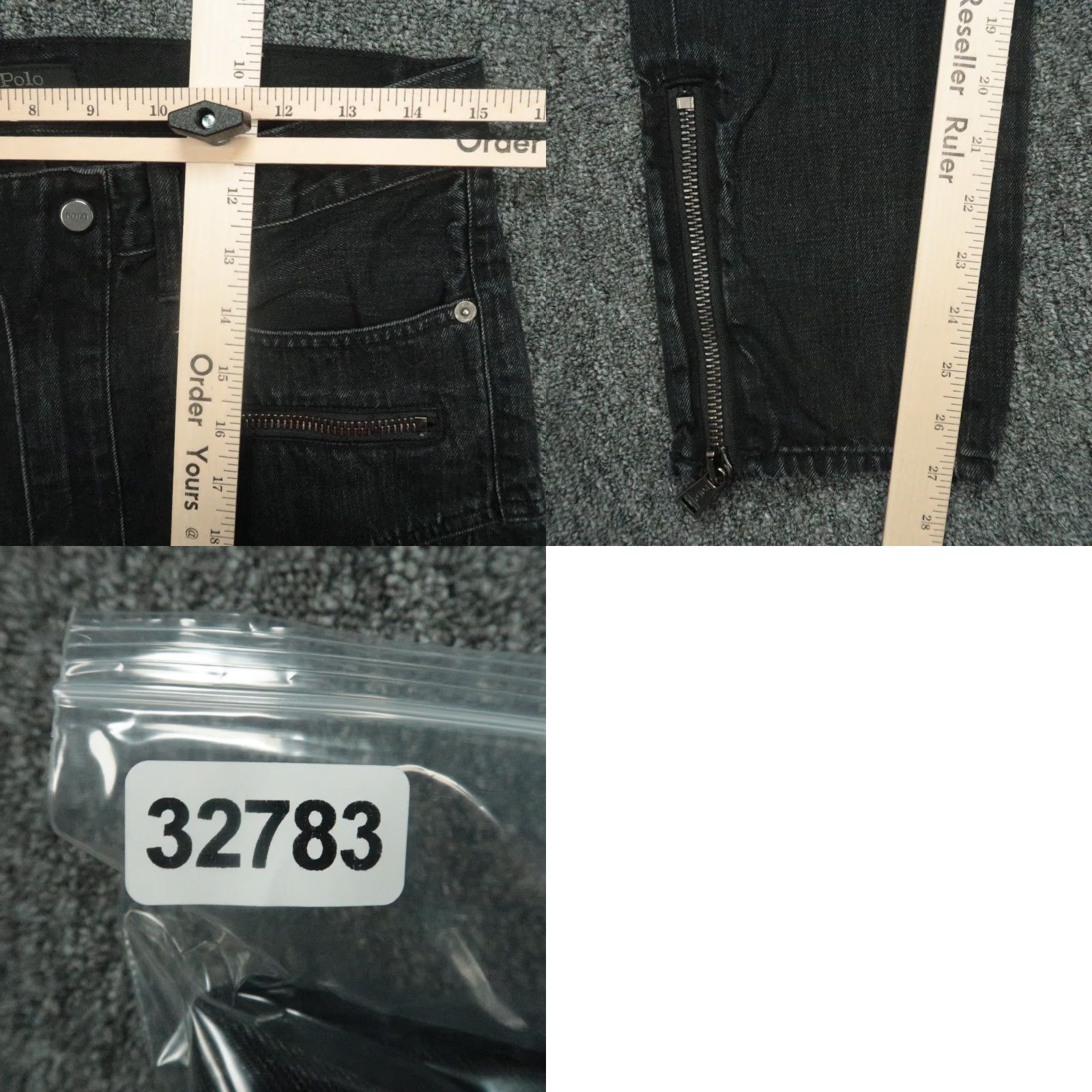 Polo Ralph Lauren Polo Ralph Lauren Women's Jeans 28 Black Moto Biker Ankle Zip 5-Pocket Size 28" / US 6 / IT 42 - 8 Thumbnail