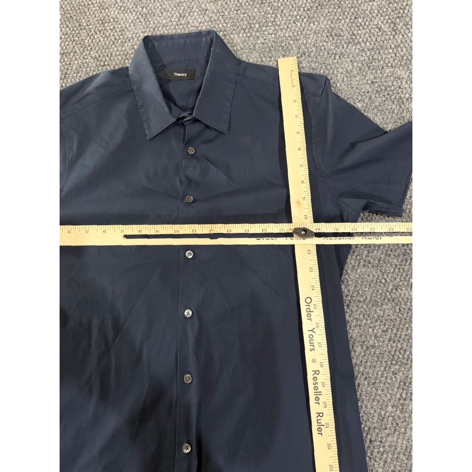 Theory Theory Button-Up Shirt Mens Medium Blue Short Sleeve Lightweight Casual Size US M / EU 48-50 / 2 - 5 Thumbnail