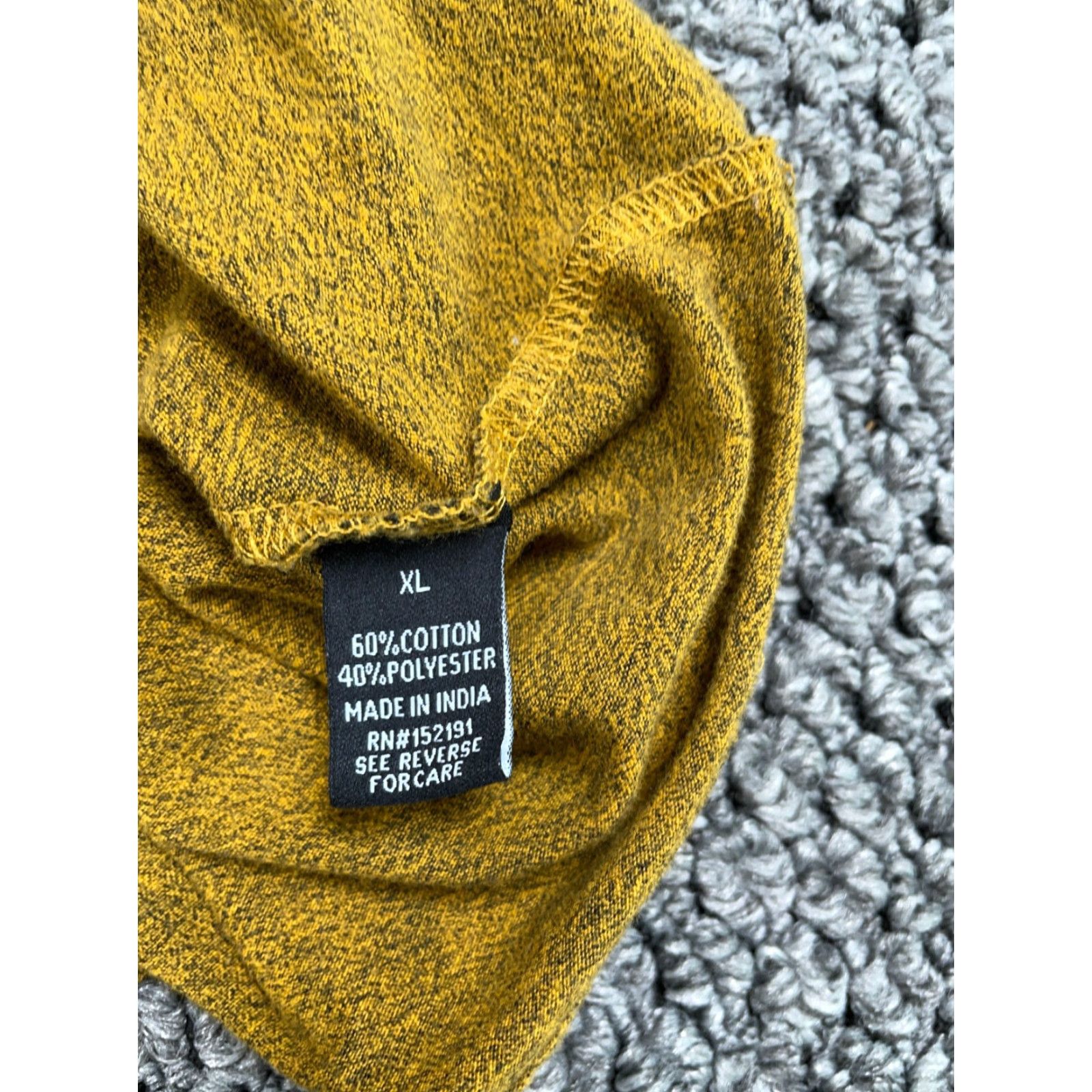 Vintage Knickerbocker T-Shirt Adult XL Dark Yellow Check Geometric Pattern Cotton Blend 90s Retro Mens Size US XL / EU 56 / 4 - 4 Thumbnail