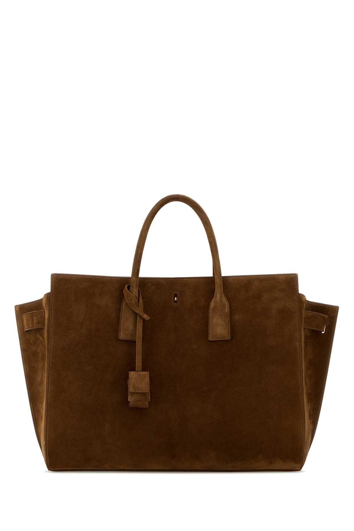 Saint Laurent Paris Camel Suede Sac De Jour Shopping Bag Size ONE SIZE - 1 Thumbnail