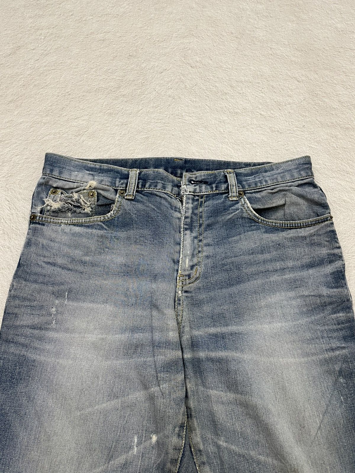 Japanese Brand 2000s Diesel Flare Denim Ripped Jeans Wash Y2K Japan Size US 31 - 5 Thumbnail