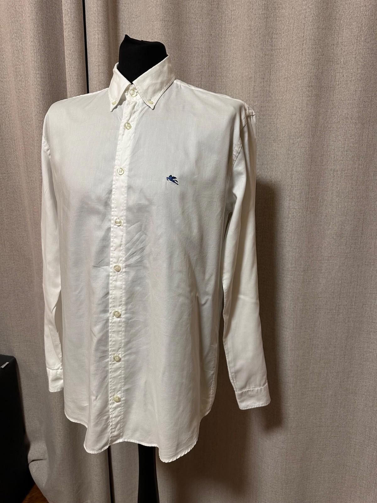 Etro Etro Mens Dress Shirt White Logo Sz 43 Size 42R - 4 Thumbnail