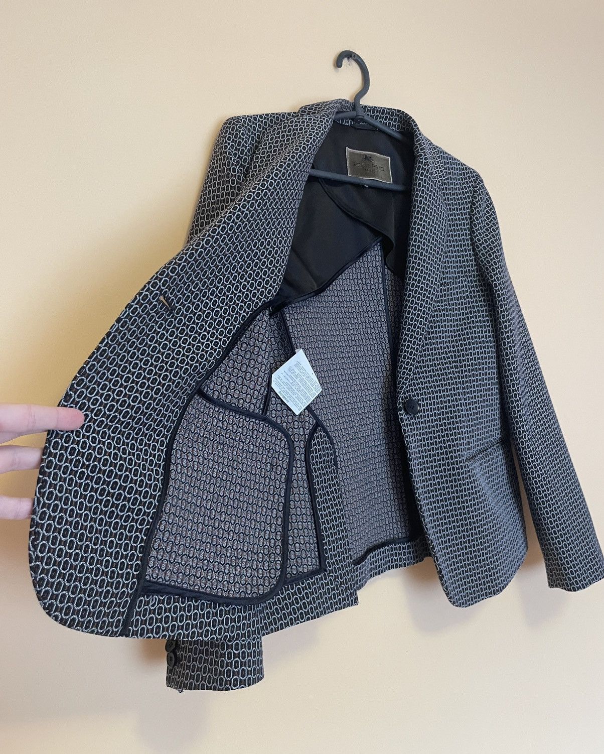 Etro Etro Milano One Button Women Pattern Wool Blazer Size M / US 6-8 / IT 42-44 - 8 Thumbnail