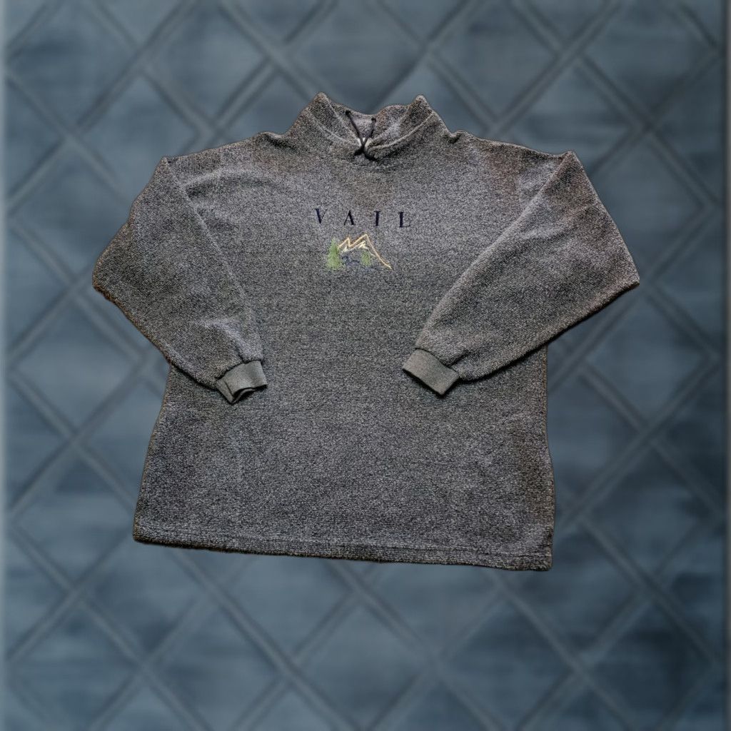 Vintage VINTAGE Over Wear Sweatshirt Adult XL Gray USA Made 90s Pullover Mock Neck Long Sleeve Heavyweight Fleece Cotton Blend Embroidered Logo Mens USA 90s Size US XL / EU 56 / 4 - 1 Thumbnail