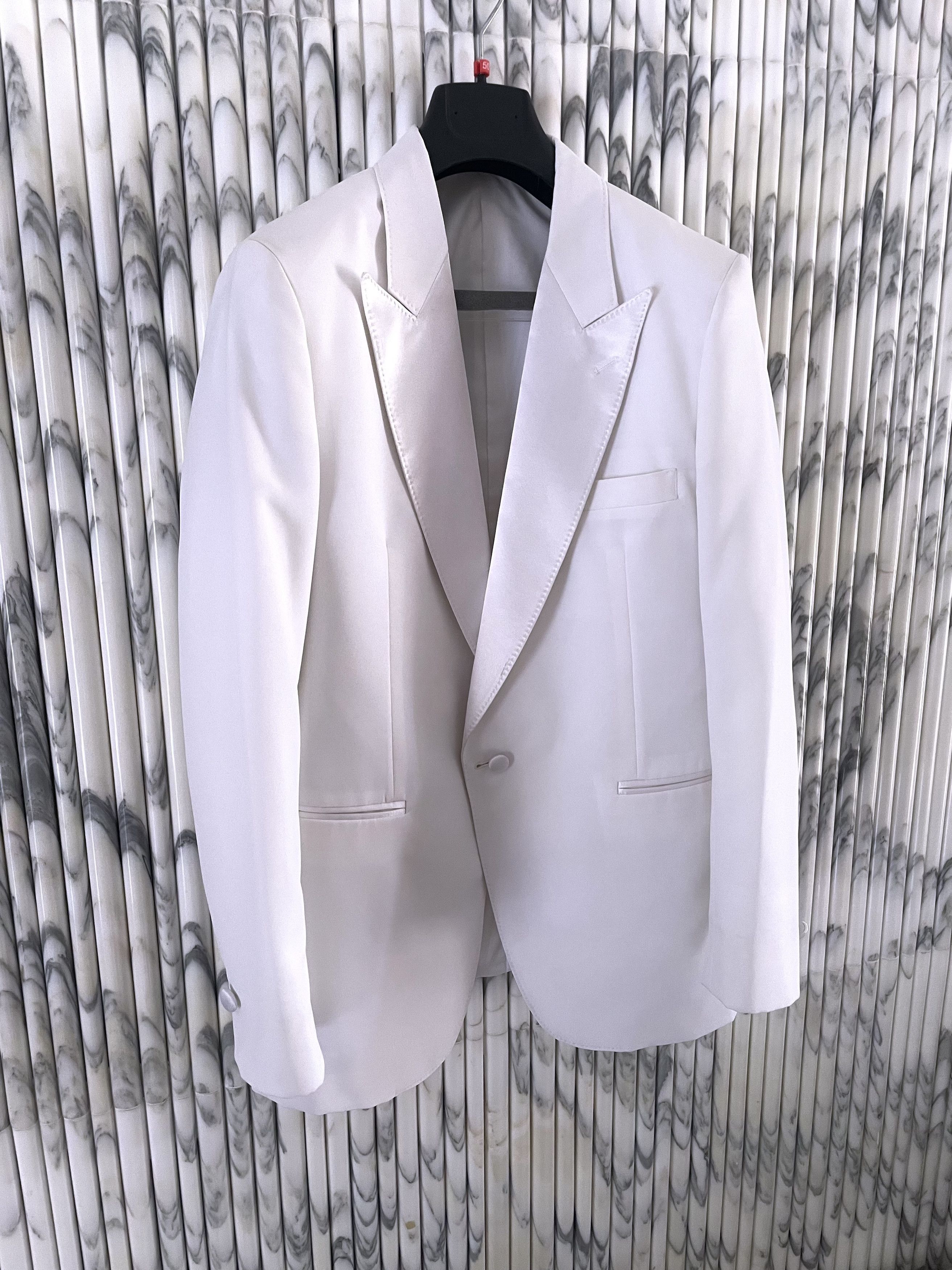 Vintage IVORY GRAIN DE POUDRE LE SMOKING TUXEDO JACKET Size 48R - 3 Thumbnail
