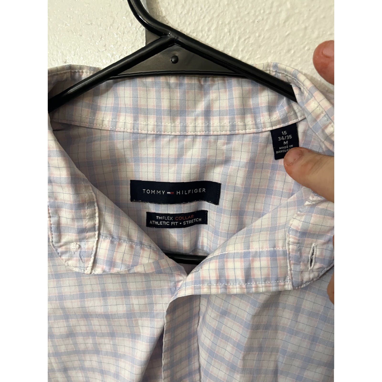 Tommy Hilfiger Tommy Hilfiger Dress Shirt The Flex Supima Slim–Size 15 Regular Multicolor Solid Long Sleeve, Collared, Button-Front Mens Shirt Size 40R - 2 Thumbnail