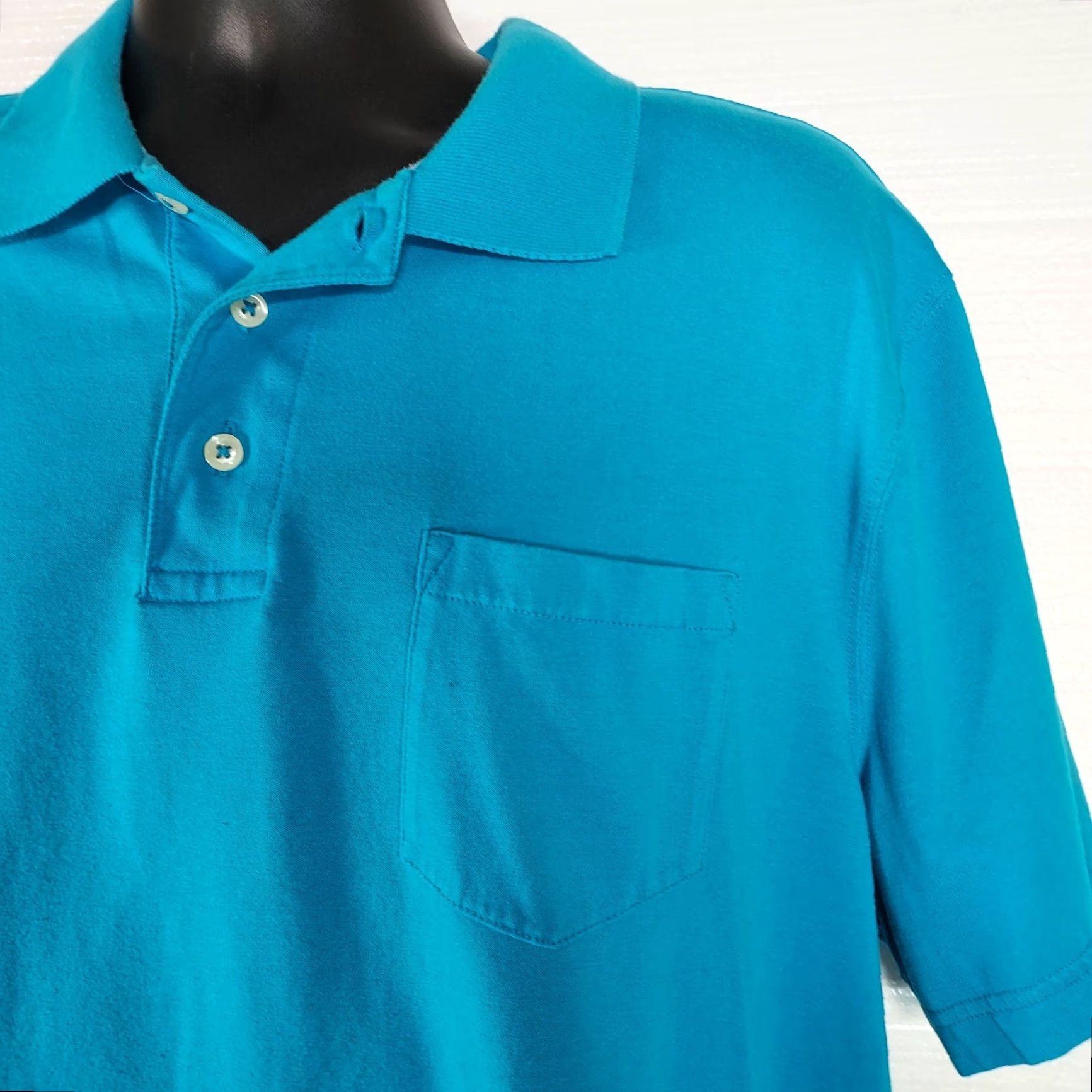 Vintage Saddlebred Shirt Polo Golf Light Blue XL Short Sleeve Mens Regular Blue 60% Cotton 40% Polyester Polo Shirt Size US XL / EU 56 / 4 - 3 Thumbnail