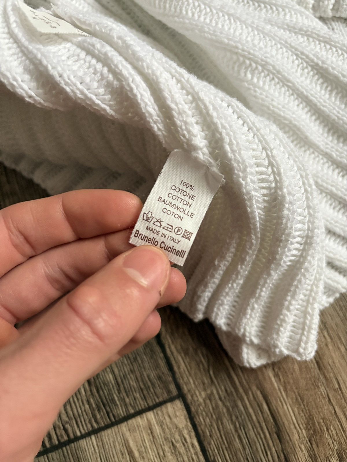 Brunello Cucinelli Brunello Cucinelli English Rib Knit White Sweater Size Large Size L / US 10 / IT 46 - 9 Thumbnail