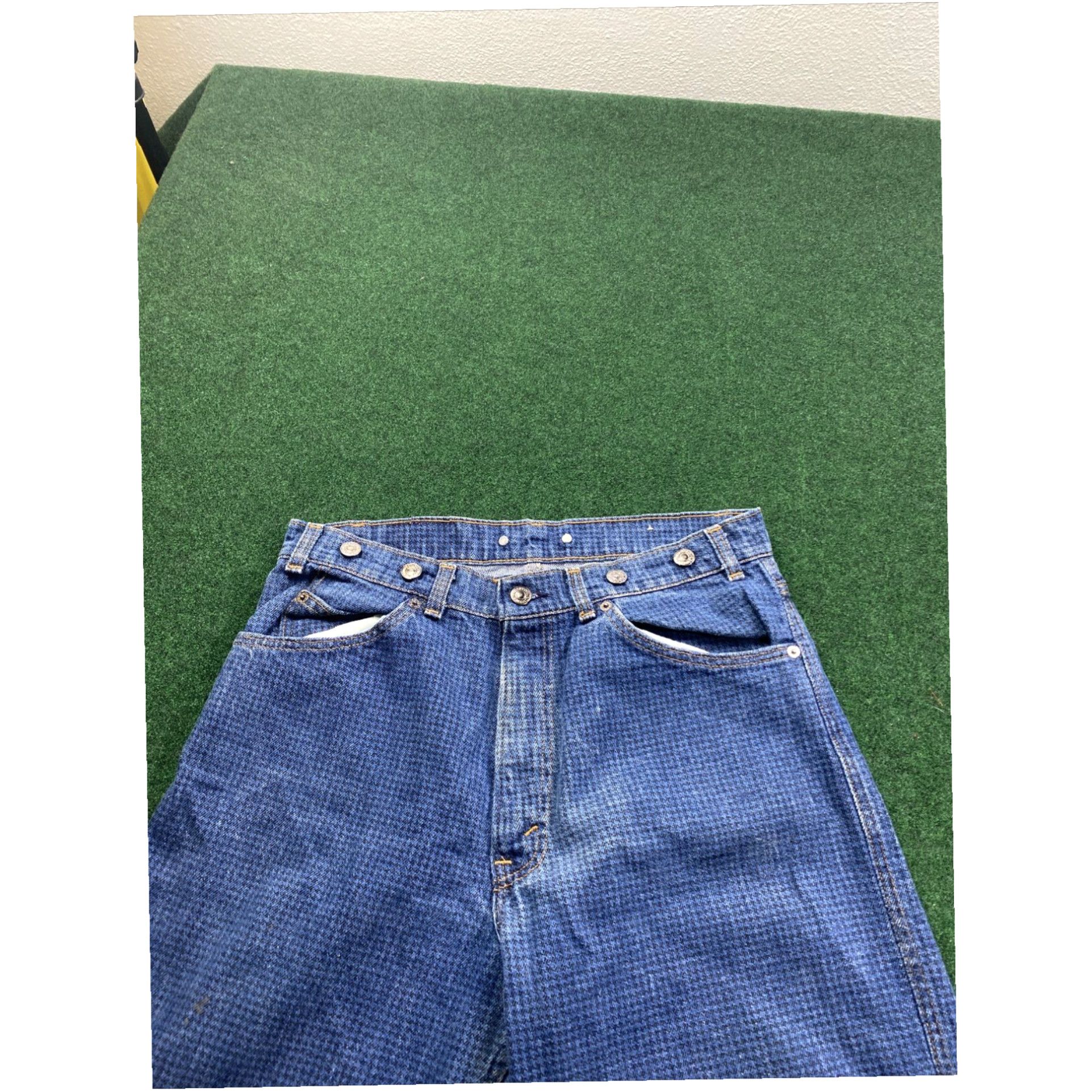 Levi's Vintage Levis Black Tab 40552 5814 Suspenders Buttons Jeans 33X34 Checkered Rare Size US 33 - 4 Thumbnail