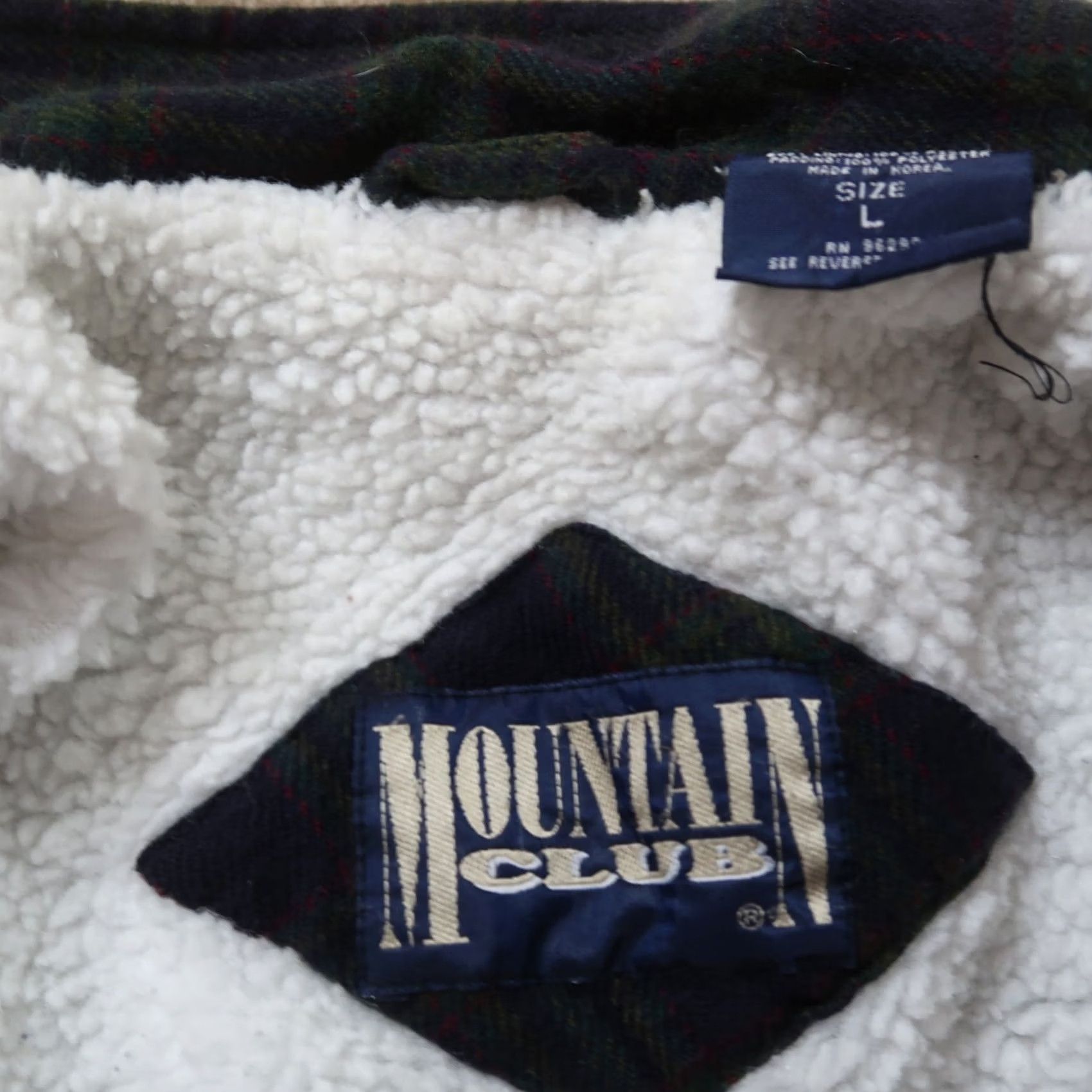Vintage VINTAGE Mountain Club Shirt Jacket Flannel Lined Plaid Cowboy Western Button-Up Large Mens Blue Size US L / EU 52-54 / 3 - 3 Thumbnail