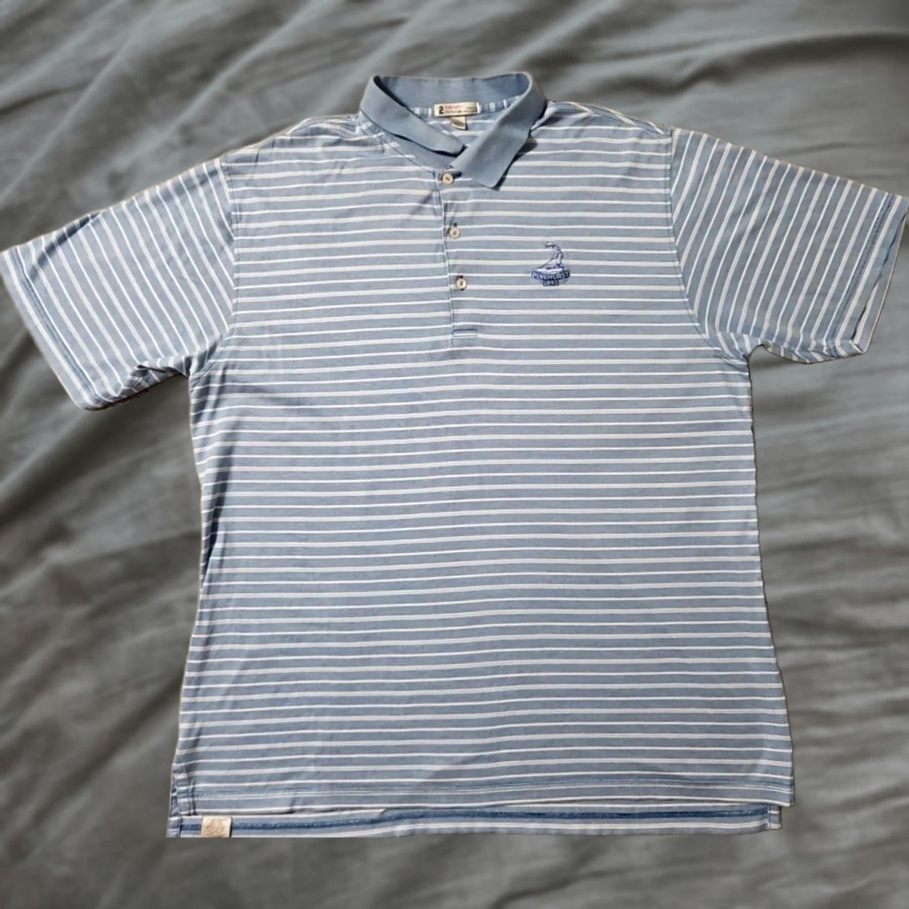 Peter Millar Peter Millar Polo Shirt XL Blue Striped Golf Mens Size US XL / EU 56 / 4 - 1 Thumbnail