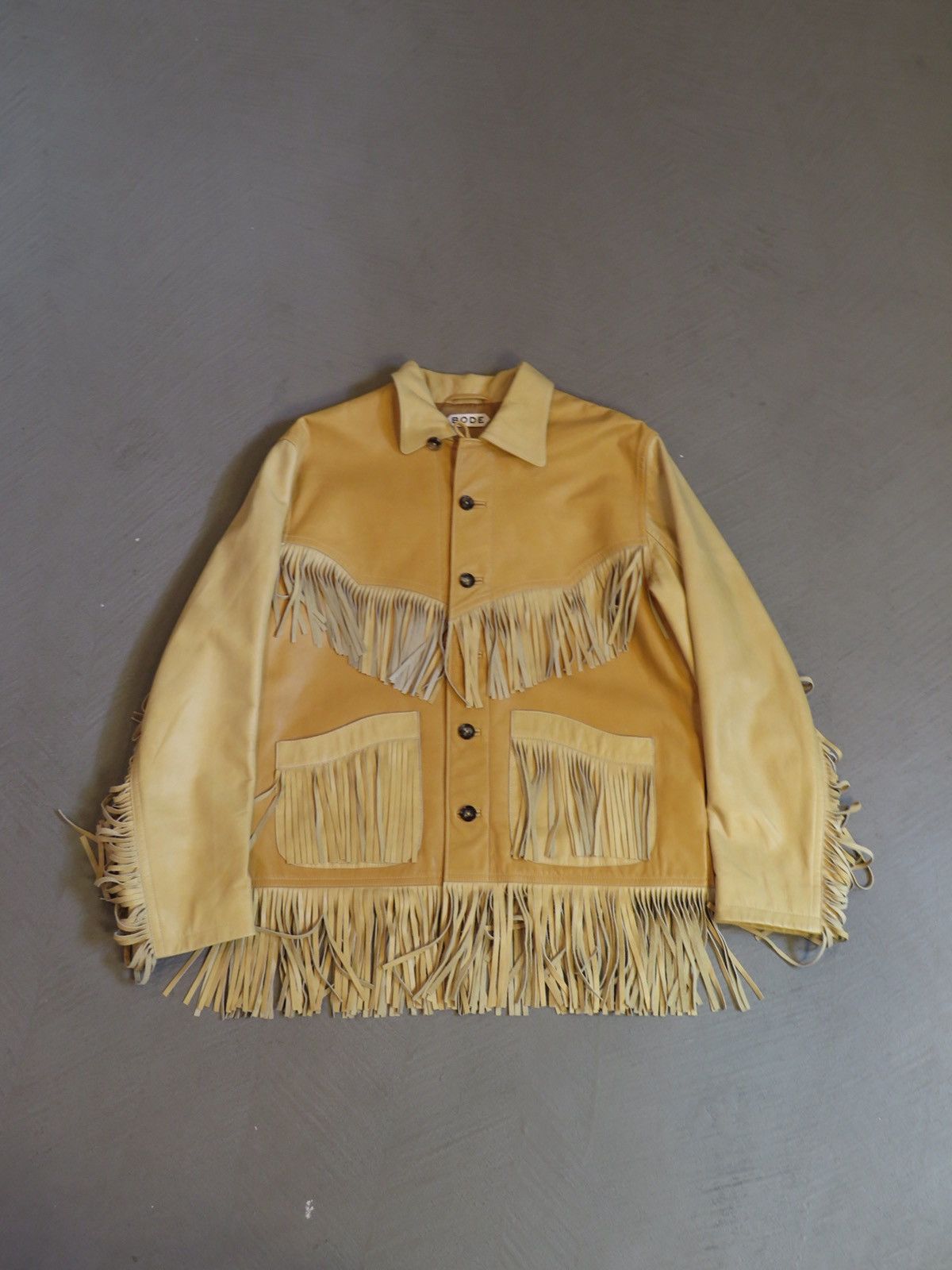 Bode Bode Suede Leather Rickrack Workshirt M/L | Grailed