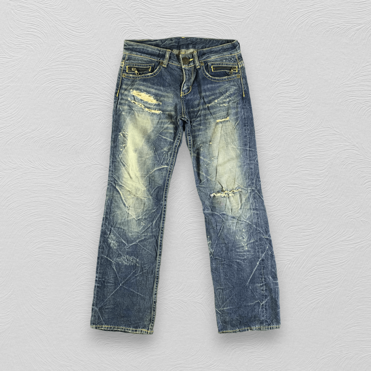 Japanese Brand Japanese CO&LU Jeans Faded Distressed Denim KJ2974 Size US 28 / EU 44 - 1 Thumbnail