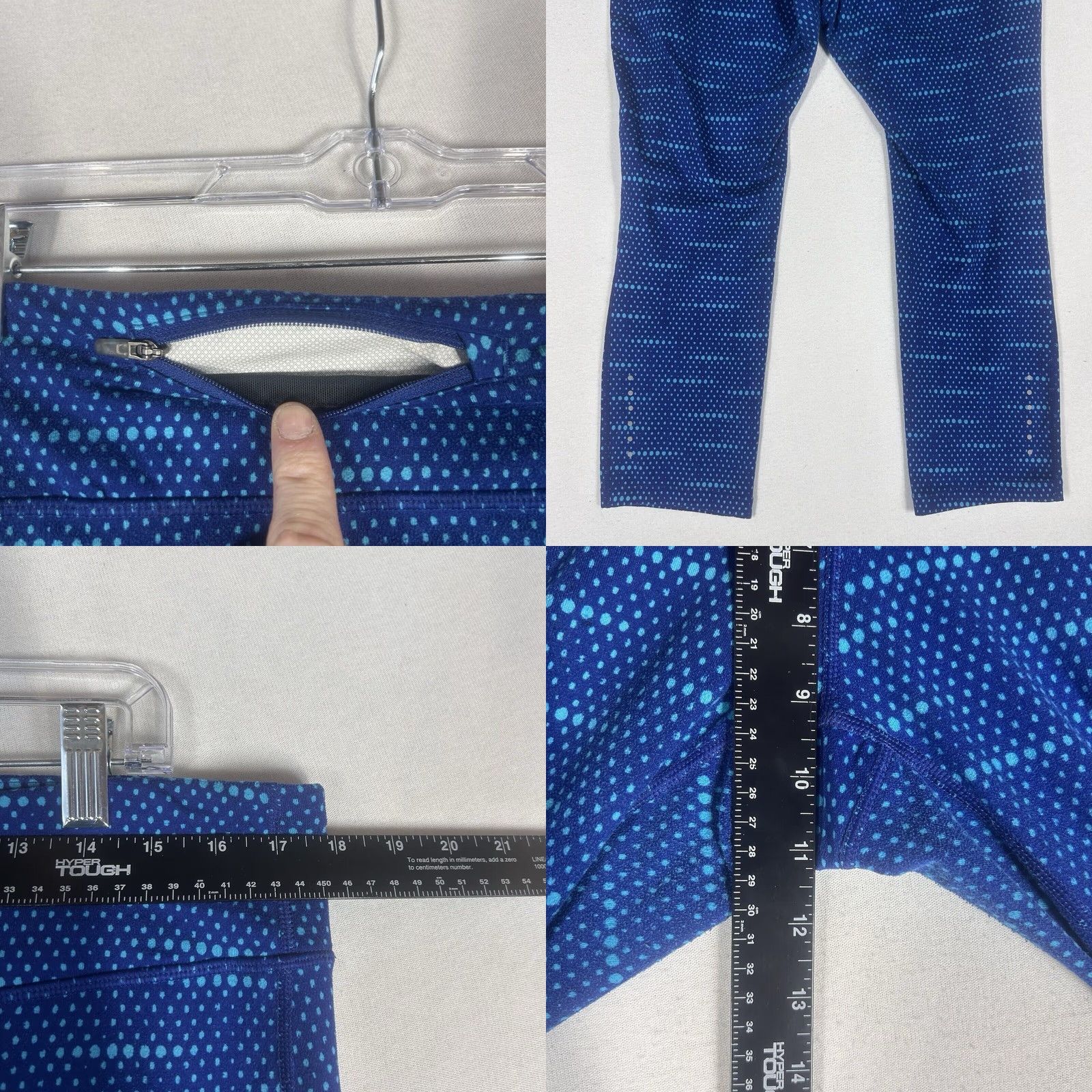 Nike Nike Dri-Fit Running Ankle Leggings Womens XL Blue Abstract Drawstring Gym Yoga Size 40" / US 18 - 9 Thumbnail