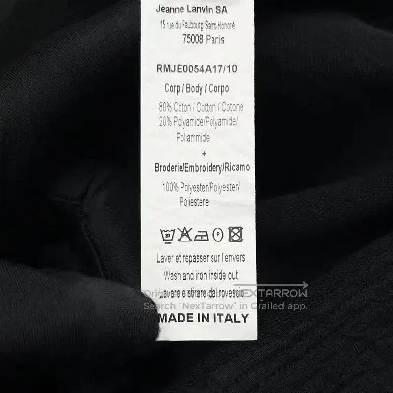 Lanvin Lanvin Black Cotton Logo Short Sleeve Sweatshirt . Size US M / EU 48-50 / 2 - 4 Thumbnail