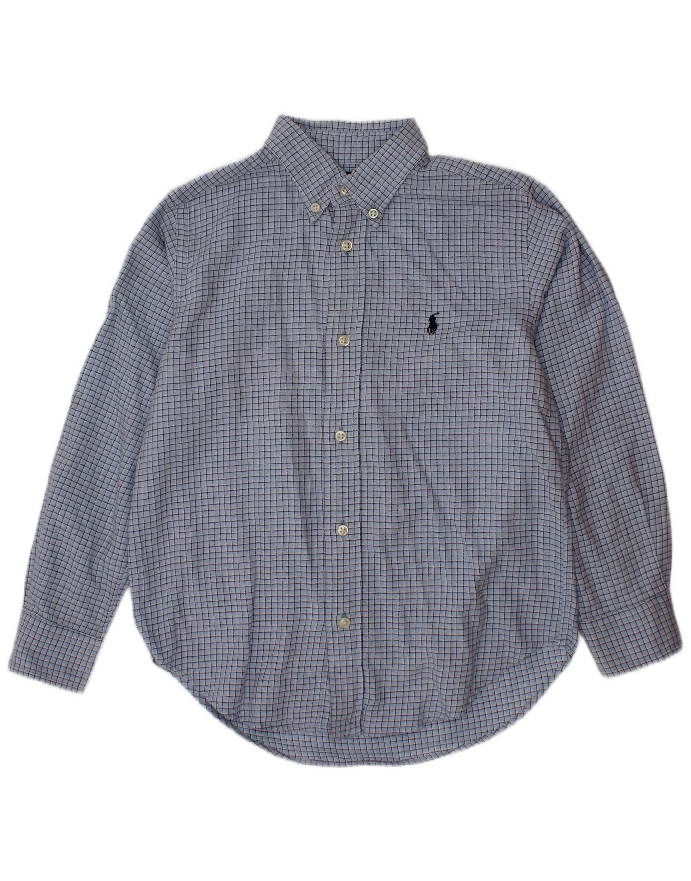 Ralph Lauren Boys Shirt 5-6 Years Blue Gingham Cotton Size XS / US 0-2 / IT 36-38 - 1 Thumbnail