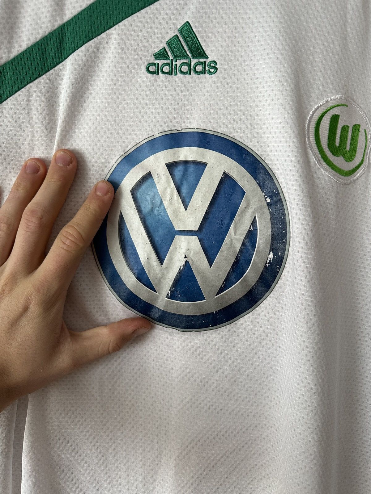 Adidas Wolfsburg 2009 2010 home shirt jersey 11 soccer football kit Size US XL / EU 56 / 4 - 2 Thumbnail