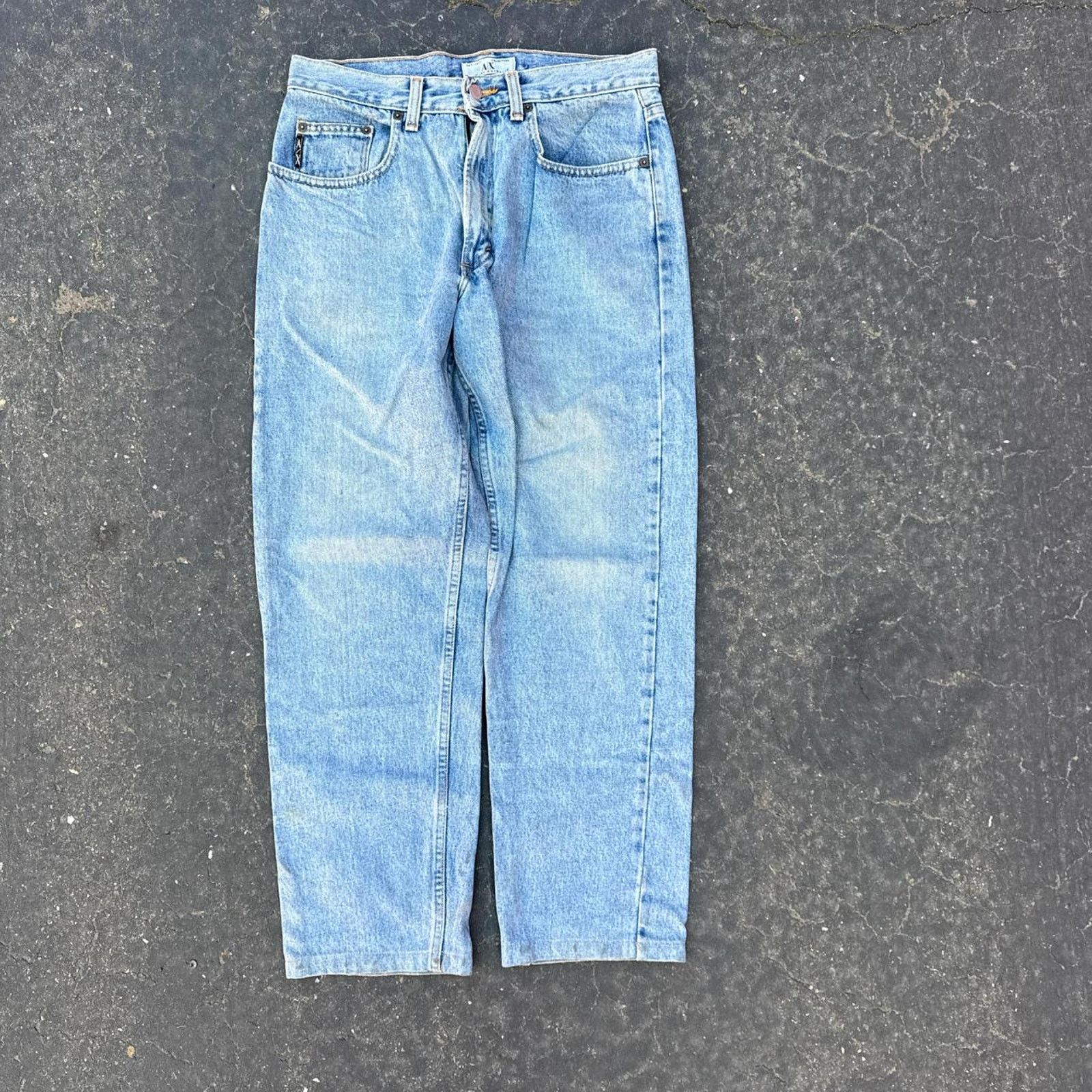 Armani Exchange Vintage 90s Men’s Armani Exchange Light Wash Jeans – 32x32 Size US 32 / EU 48 - 5 Thumbnail