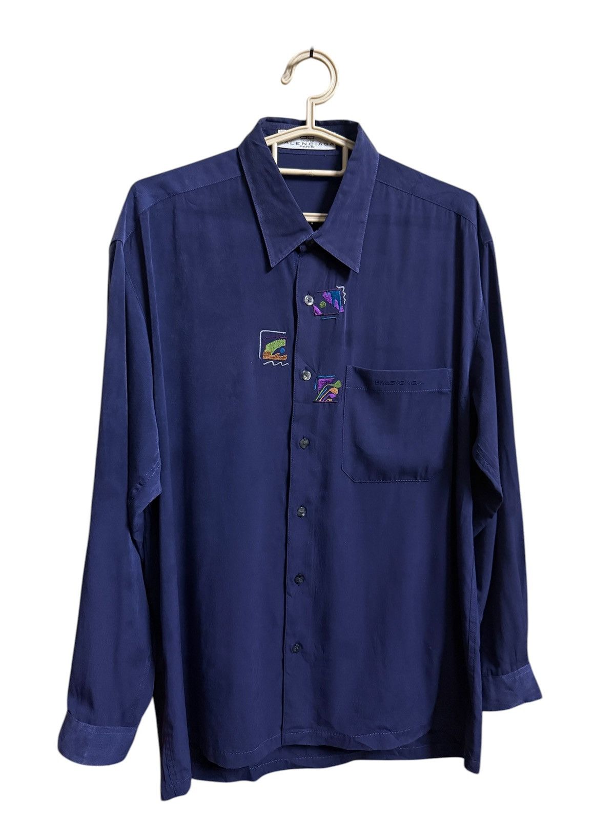 Balenciaga Balenciaga Long-sleeve Button-down Shirt Featuring Vintage Size US M / EU 48-50 / 2 - 2 Thumbnail