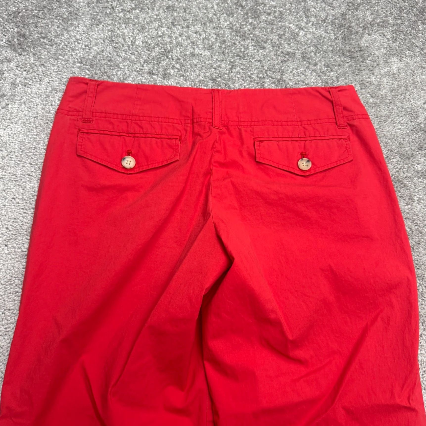Banana Republic VINTAGE? No — Theory Wide Leg Cropped Chino Pants Womens 6 Red Mid Rise Cotton Trouser 32x23.5 Size 28" / US 6 / IT 42 - 6 Thumbnail